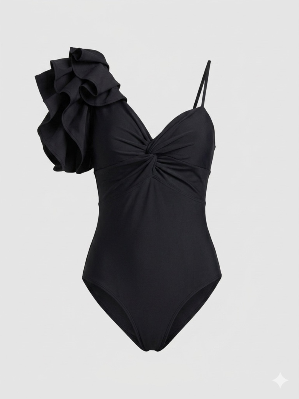 One-Shoulder Ruffle One Piece Swimsuit.Never worn.Can be worn as a bodysuit
